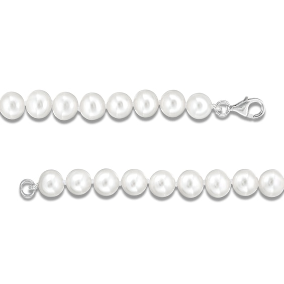 7mm Freshwater Cultured Pearl Bracelet with Sterling Silver Clasp - 9"