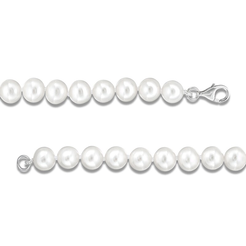 Main Image 2 of 7mm Freshwater Cultured Pearl Bracelet with Sterling Silver Clasp - 9"
