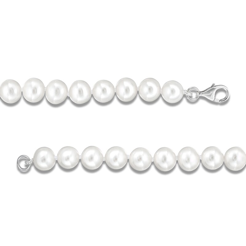 7mm Cultured Freshwater Pearl Bracelet with Sterling Silver Clasp - 9"