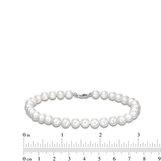 7mm Freshwater Cultured Pearl Bracelet with Sterling Silver Clasp - 9"