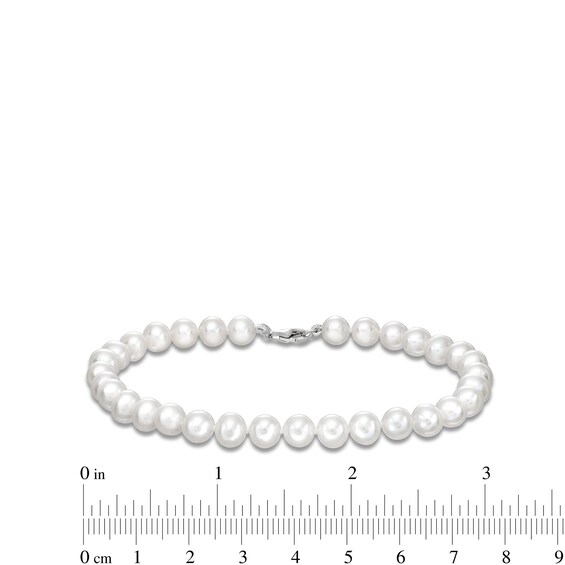 7mm Freshwater Cultured Pearl Bracelet with Sterling Silver Clasp - 9"