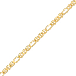 4.4mm Figarucci Chain Bracelet in 10K Hollow Gold Bonded Sterling Silver - 8.5&quot;