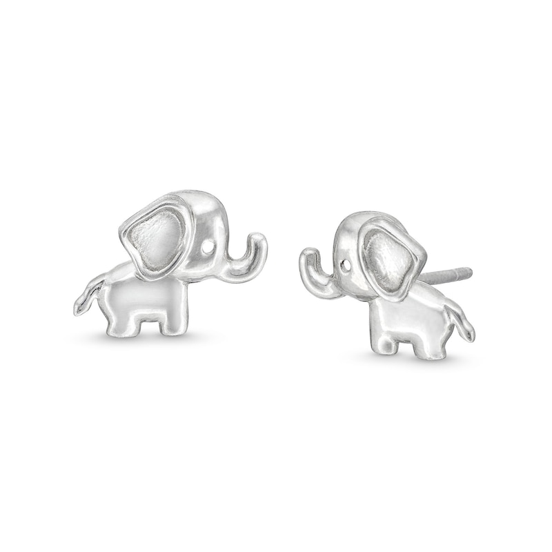 Main Image 1 of Child's Elephant Earrings in Sterling Silver