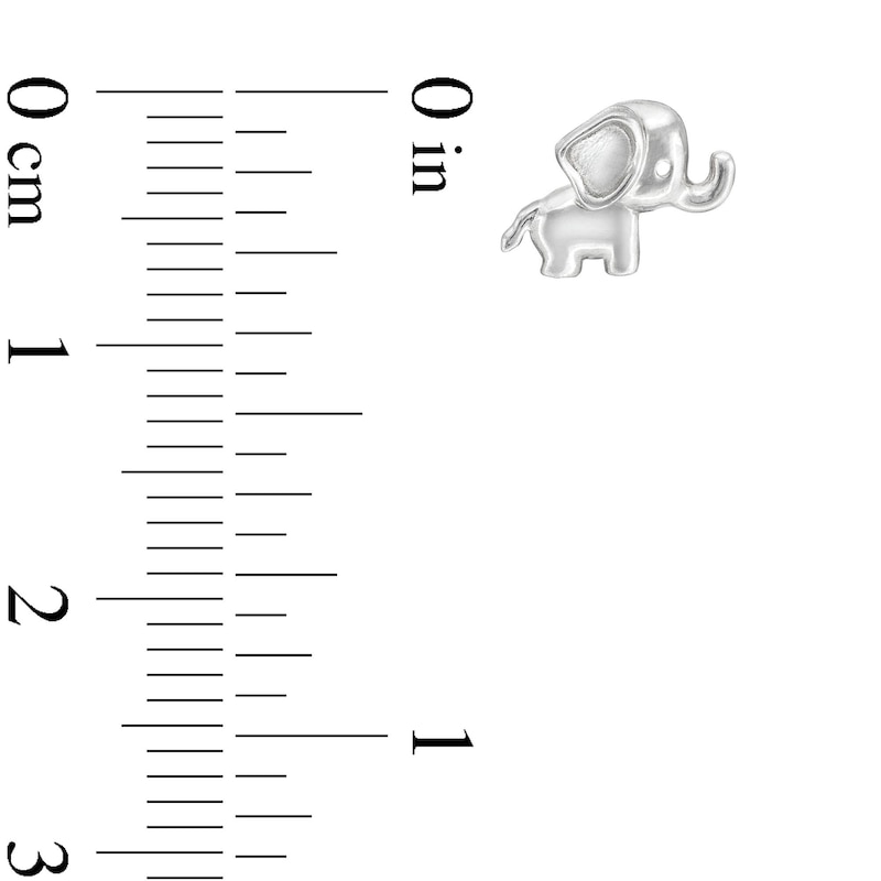 Main Image 2 of Child's Elephant Earrings in Sterling Silver