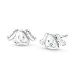 Child's Puppy Face Earrings in Sterling Silver