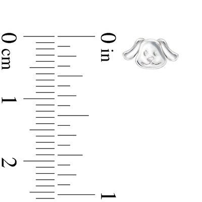 Child's Puppy Face Earrings in Sterling Silver