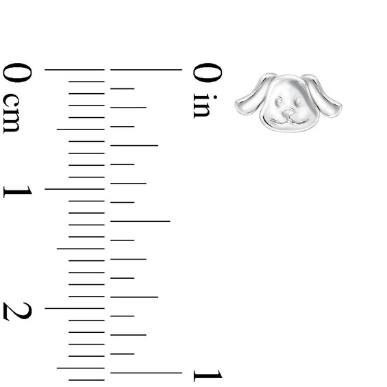 Child's Puppy Face Earrings in Sterling Silver