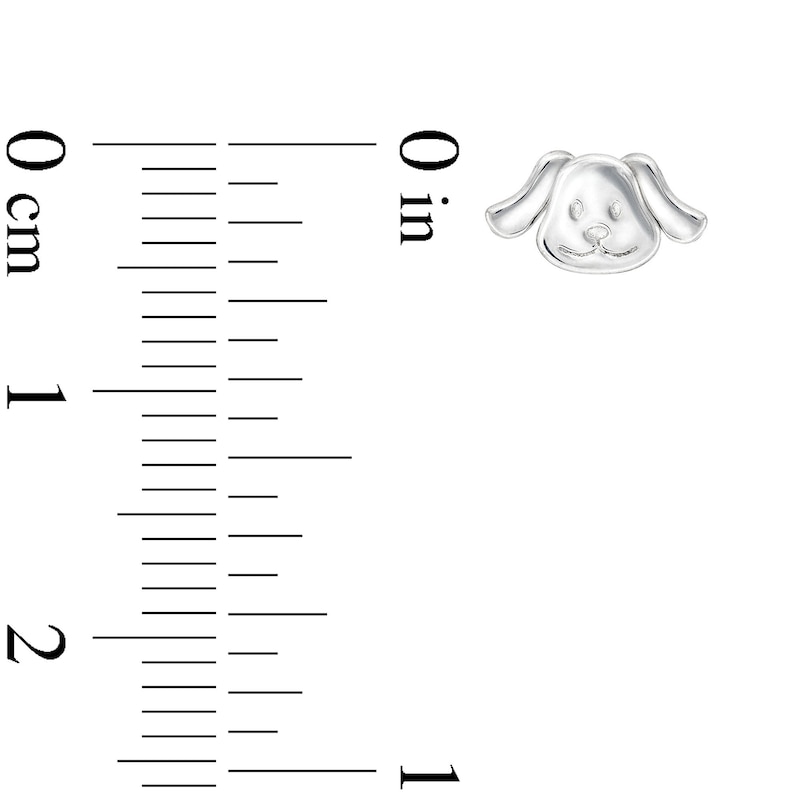 Main Image 2 of Child's Puppy Face Earrings in Sterling Silver