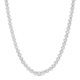 1/2 CT. T.W. Diamond Tennis Necklace in Solid Sterling Silver - 16&quot;