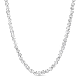 1/2 CT. T.W. Diamond Tennis Necklace in Solid Sterling Silver - 16"
