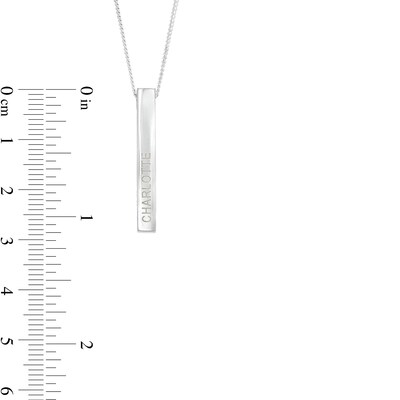 Sterling Silver Engravable Four Sided Bar Pendant - 18"