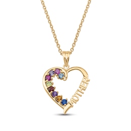 Mother Heart Pendant Chain Necklace (3-10 Stones)