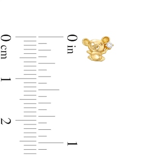 Child's 10K Gold CZ Mouse Studs