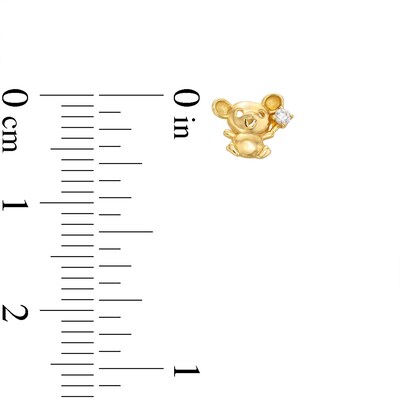 Child's 10K Gold CZ Mouse Studs