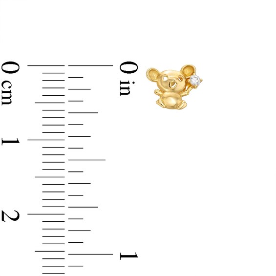 Child's 10K Gold CZ Mouse Studs