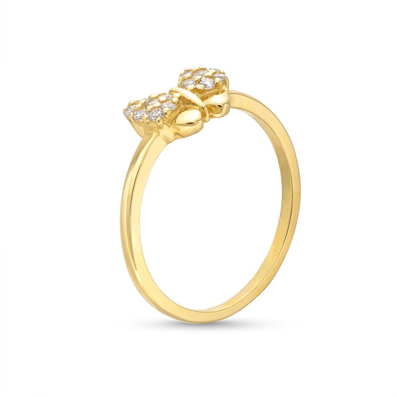 Child's Cubic Zirconia Butterfly Ring in 10K Solid Gold - Size 4