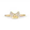 Thumbnail Image 2 of Child's Cubic Zirconia Butterfly Ring in 10K Solid Gold - Size 4