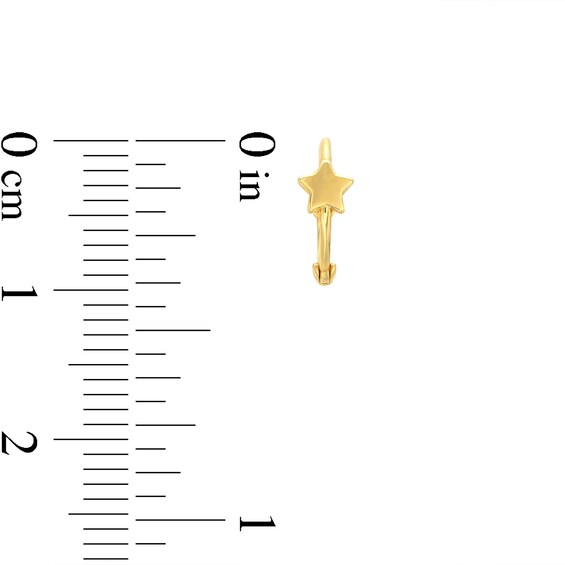 Child's Star Huggie Hoops in 10K Solid Gold