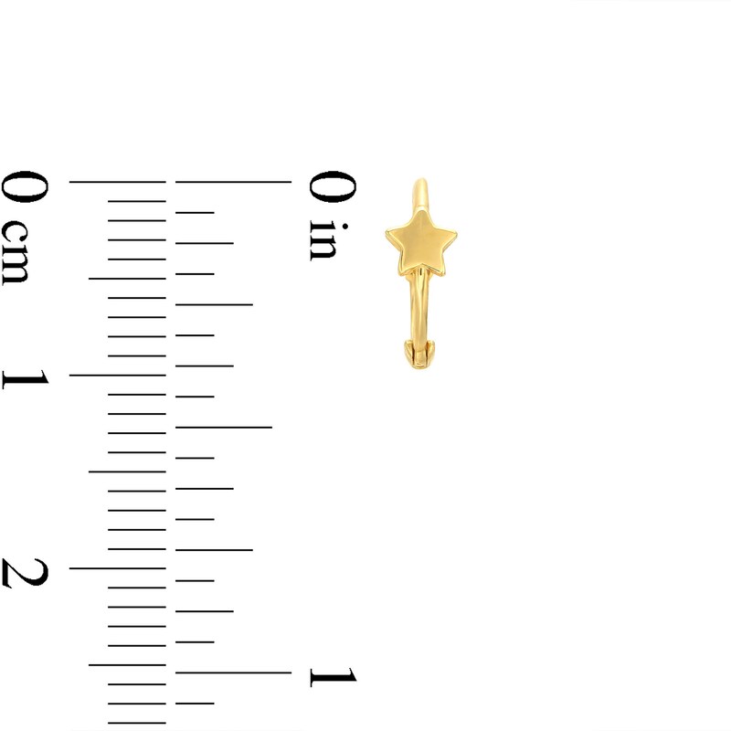 Main Image 2 of Child's Star Huggie Hoops in 10K Solid Gold