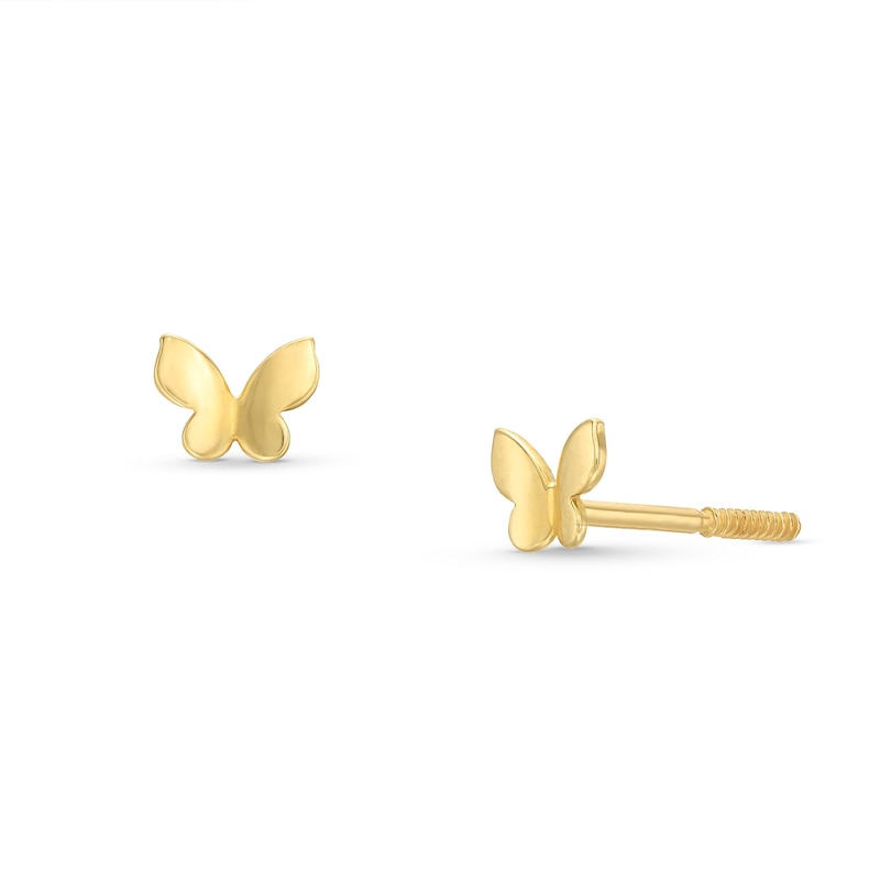 Child's Butterfly Stud Earrings in 10K Solid Gold | Banter