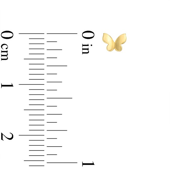 Child's Butterfly Stud Earrings in 10K Solid Gold