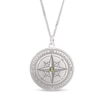 Thumbnail Image 0 of Sterling Silver ​​​​​​​Engravable Compass Curb Chain Necklace
