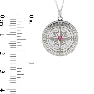 Sterling Silver ​​​​​​​Engravable Compass Curb Chain Necklace