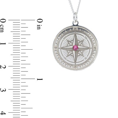 Sterling Silver ​​​​​​​Engravable Compass Curb Chain Necklace