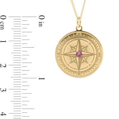 14K Gold Plate ​​​​​​​Engravable Compass Curb Chain Necklace
