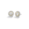 Thumbnail Image 0 of 14K Plated Gold CZ Round Center Stone Two-Tone Studs