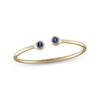 Thumbnail Image 0 of 10K Gold Blue CZ Double Bezel-Set Ring