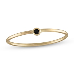 10K Gold Black CZ Bezel-Set Ring