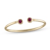 Thumbnail Image 1 of 10K Gold Red CZ Double Bezel-Set Ring