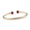 Thumbnail Image 0 of 10K Gold Red CZ Double Bezel-Set Ring