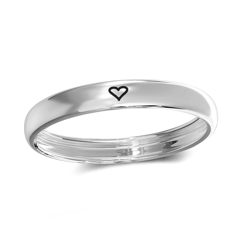 Engravable Wedding Band Ring in Sterling Silver