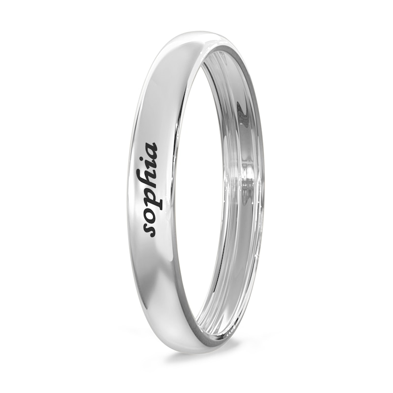 Engravable Wedding Band Ring in Sterling Silver