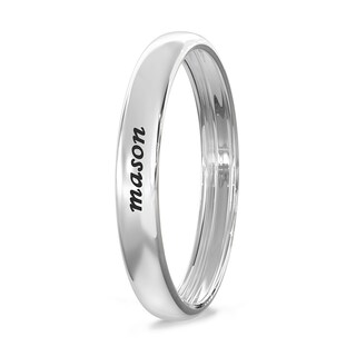 Engravable Wedding Band Ring in Sterling Silver