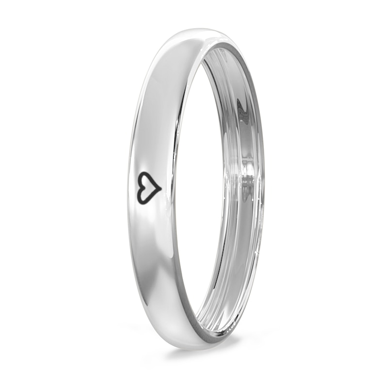 Engravable Wedding Band Ring in Sterling Silver
