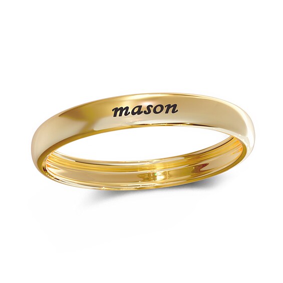 14K Gold Plate Engravable Ring Band