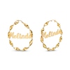 Thumbnail Image 0 of Personalized Curling Name Hoop Earrings in Sterling Silver with 14K Gold Plate