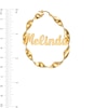 Thumbnail Image 2 of Personalized Curling Name Hoop Earrings in Sterling Silver with 14K Gold Plate