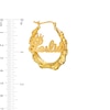 Thumbnail Image 2 of Personalized Crown Name Bamboo Hoop Earrings in Sterling Silver with 14K Gold Plate