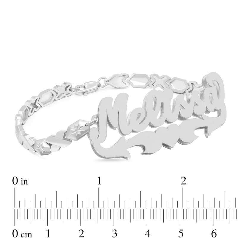Personalized Script Name XO Stampato Bracelet in Sterling Silver