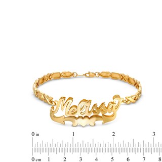 Personalized Script Name XO Stampato Bracelet in Sterling Silver with 14K Gold Plate
