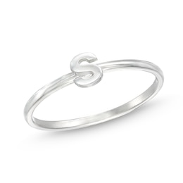 Personalized Lowercase Single Initial Ring in Sterling Silver