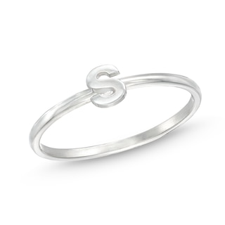 Sterling Silver Personalized Lowercase Single Initial Ring
