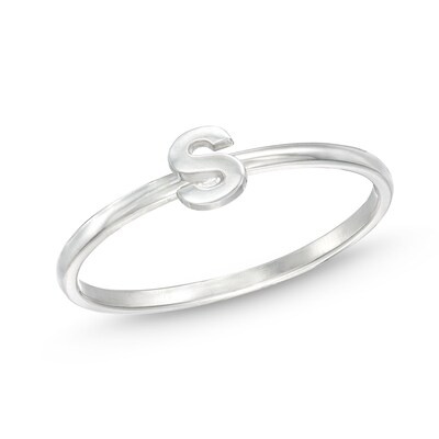 Sterling Silver Personalized Lowercase Single Initial Ring