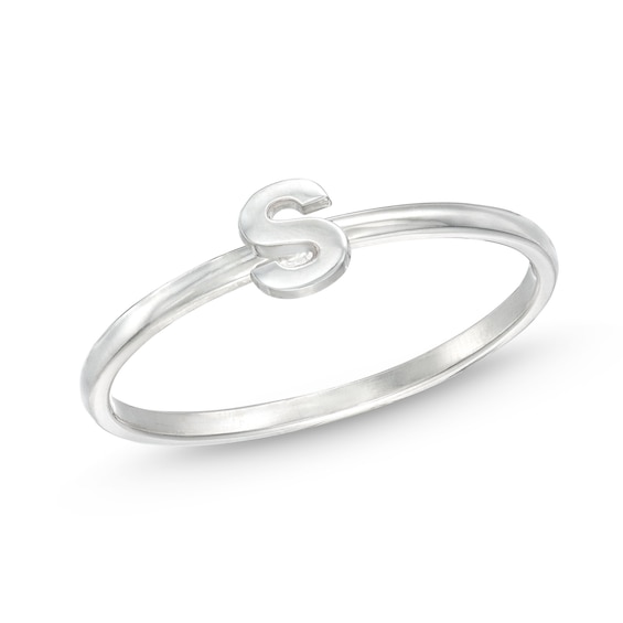 Sterling Silver Personalized Lowercase Single Initial Ring