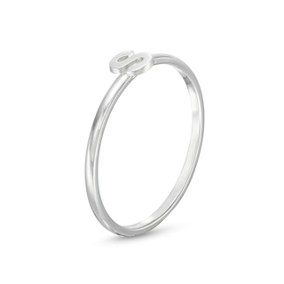 Sterling Silver Personalized Lowercase Single Initial Ring
