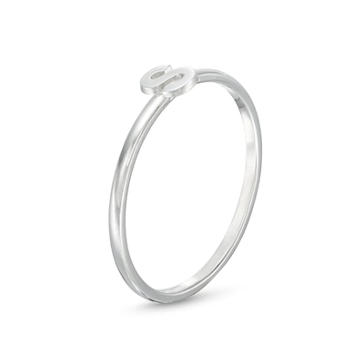 Sterling Silver Personalized Lowercase Single Initial Ring